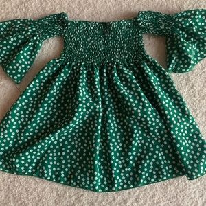 Cute green and white floral Toddler dress